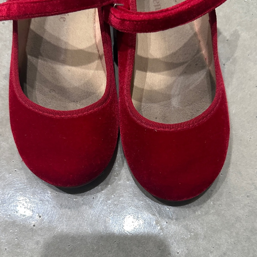 ChildrenChic Red Velvet Mary Jane Flats size 31 - Picture 6 of 7